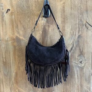 Marlon Firenze | Chocolate Leather Hobo Bag w/ Interchangeable Crossbody Strap